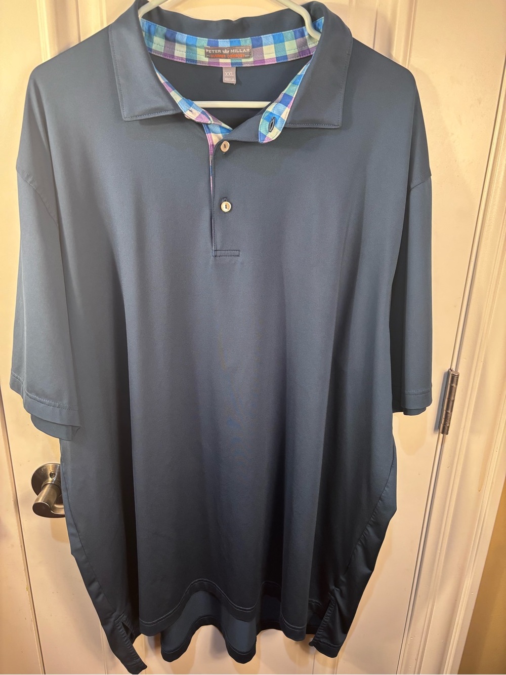 Peter Millar Summer Comfort Polo Shirt Mens XXL Slate Gray Short Sleeve Stretch
